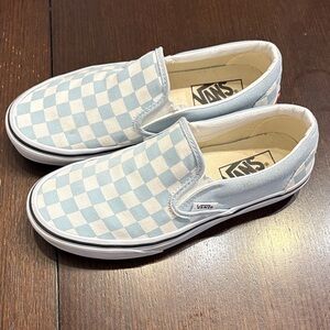 Vans 6 Womens 4.5 Mens Shoes Blue and White Checkered New Without Tags